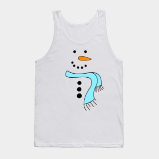 Cute Doodle Snowman with Bright Blue Scarf, made by EndlessEmporium Tank Top